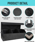 Car Trunk Organizer for SUV and Sedan, Black, 29.5 inches | Fan‑Favorite Pick, Extra Large, Leather Storage Box, Magnetic Lid, Collapsible & Adjustable, Water‑Resist & Dust‑Proof