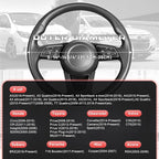 Car Steering Wheel Cover for Prius Civic Model 3 Model Y Camaro, Small Size 14-14.25 inch, Black and Red Microfiber Leather