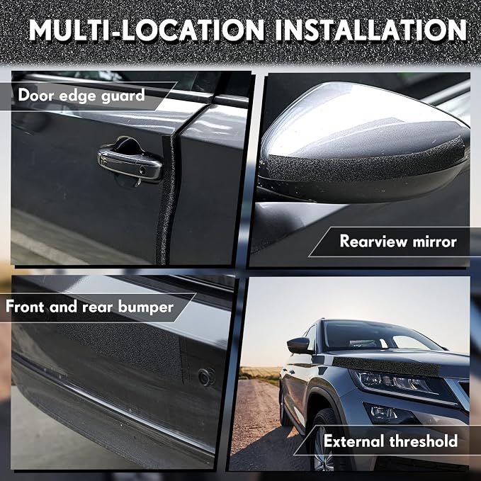 Car Door Edge Guards Door Sill Protector Automotive Entry Guard Anti Collision Scuff Sill Trim Protection Strips for Most Cars Vehicles Accessories(2.8 Inch Wide, 16.4 Feet,Black)