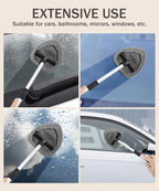 Windshield Cleaner Inside,Car Window Cleaner,Car Cleanser Brush,Car Accessories Car Cleaning Supplies Tools,Car Cleaning Kit with Extendable Handle,Microfiber Cloth,Spray Bottle,Fits All Cars
