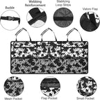 Femuar Car Trunk Organizer,Large Capacity Backseat Trunk Organizer(42"*18"),Collapsible Car Storage Bag with 8 Pocekt,SUV/MPV/Truck - Cow print