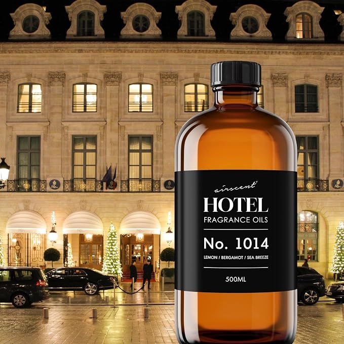 Hotel Diffuser Oil No. 1014 - Iconic 5-Star Hotel Blend - 500 mL | Lemon Bergamot Sea Breeze - Coastal Blend - Fragrance Oil for Ultrasonic and Waterless Diffusers and Crafting