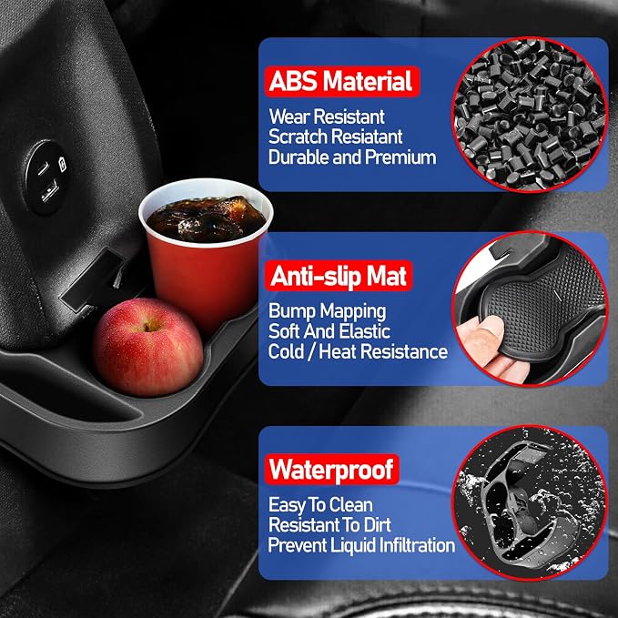 Rear Cup Holder for Ford Maverick 2025 2024 2023 2022,Upgraded Rear Dual Drink Holder Storage Organizer for Maverick Interior Accessories,Removable Back Seat Insert Expander Water Bottle Holder