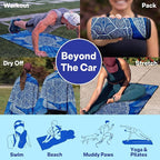 2 Pack Car Seat Towel Covers, Sweat-Proof Microfiber Seat Protectors for Gym, Running, Beach & Workout, Breathable Quick-Dry, Machine Washable, Blue Sea Turtle Print, Universal Fit
