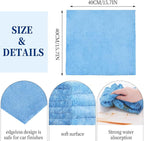16 Pcs 15 Pcs Car Microfiber Towels Buffing Drying Wash Cleaning Cloths Plush Large Towels Thick Care Polishing Detailing Waxing Scratch Proof Towel, 15.75 x 15.75 Inch (Light Blue)