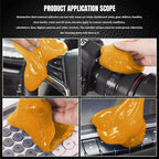 Car Cleaning Gel Clean Putty, Reusable Car Interior Cleaner Slime, Auto Detail Cleaning Soft Rubber Supplies, Universal Multi-Functional Cleaning Tool Accessories for Men Women (Orange)