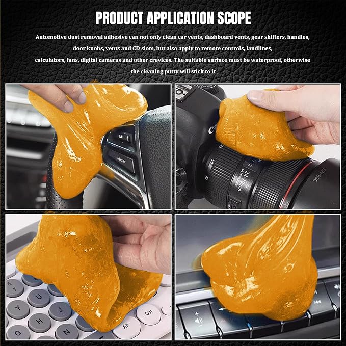 Car Cleaning Gel Clean Putty, Reusable Car Interior Cleaner Slime, Auto Detail Cleaning Soft Rubber Supplies, Universal Multi-Functional Cleaning Tool Accessories for Men Women (Orange)
