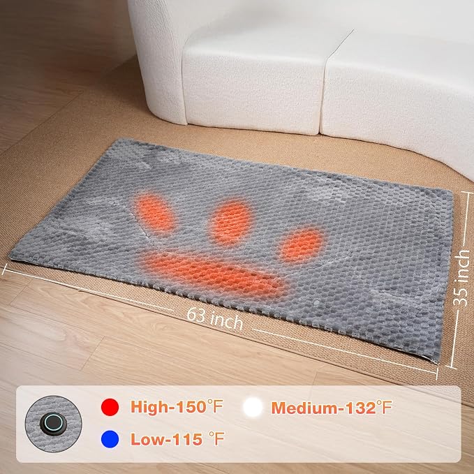 Portable Heated Blanket heated shawl Dual-Side Fast Heating Tech 3-in-1 Heated Vest, Machine Washable Car & Home Winter Essential Gift - Battery not Include