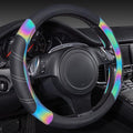 Line Rider Microfiber Leather Sporty 14.5-15 inch Steering Wheel Cover Universal Fits for 95% Truck,SUV,Cars, Anti-Slip Safety Comfortable Design (Black Reflective)