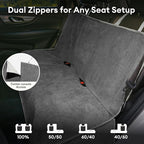 Dog Car Seat Cover for Back Seat, Back Seat Pet Cover for Dogs Waterproof, Scratchproof Dog Backseat Cover, Non-Slip Bench Car Seat Protector, Universal Fit Most Cars, SUVs, Trucks, Grey