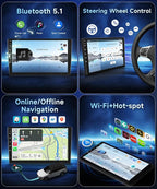 8Core4+64G Car Stereo for Toyota RAV4 2003-2005 Wireless CarPlay/Android Auto Android Radio with Qualcomm 9" IPS Touch Screen,BT5.1,DSP Hi-Res,GPS,SWC,Backup Camera for Toyota RAV4 Radio