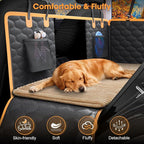 Backseat Pet Bed Mat, Non-Slip Dog Bed for Car Back Seat, Washable Travel Pet Mat with Removable Cover, Dog Seat Covers Protector Fit for Backseat Extenders and Trucks SUVs, 54"x 24.8", Brown
