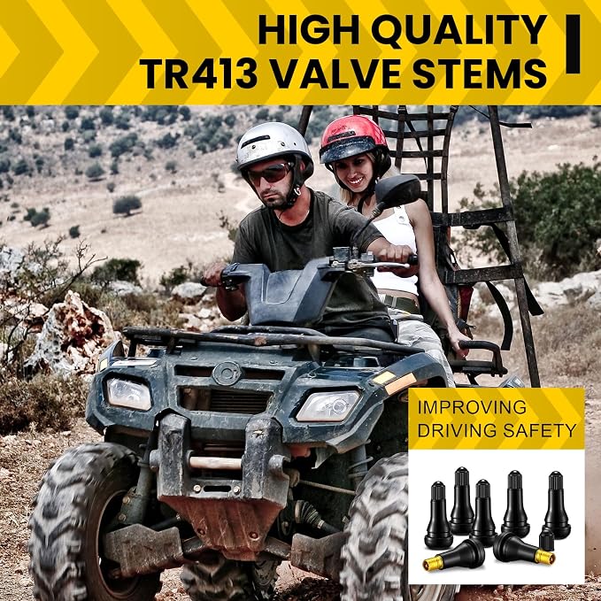 400 Pieces TR413 Valve Stems Tubeless Bulk Rubber Snap-in Valve Stems for 0.453 Inch Rim Holes, Black Standard Length Replacement Tool for Car Tubeless Replacement