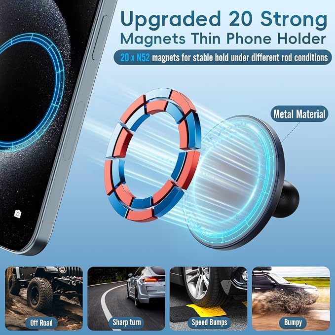 Magnetic Vent Phone Mount Compatible with 2015-2020 Ford F-150, 2017-2021 Super Duty & 2018-2021 Expedition, Car Full Metal Phone Holder Cradles Bracket Stand for All Smartphone