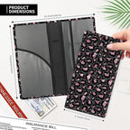 Leather Car Registration and Insurance Card Holder, Cute Car Accessories Vehicle Glove Box Car Organizer for Documents, Cards, License Glitter Pink Leopard
