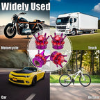 4PCS Crown Bling Tire Stem Valve Caps, Crystal Diamond Tire Air Cap Set Universal Copper Core Stem Covers for Cars, SUV, Trucks, Bikes, Motorcycles, Bicycles (Purple & Red)