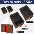 Trunk Organizer for Car, Waterproof Collapsible 3 Compartments Car Organizer, Foldable Storage for Car Accessories, Tools, Sundries for Women Men, Tote Bag (Brown, Standard)