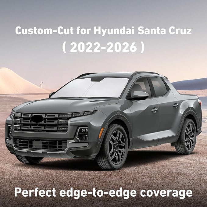 Windshield Sunshade Compatible for Hyundai Santa Cruz 2022-2024 2025 2026, Sun Visor for Front Windshield & Window Sun Shade Cover, UV Heat Blocker & Protector, Car Accessories