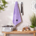 Pet Grooming Microfiber Towel, Embroidered Collection, X-Large,41x23.5, Lavender (Pack of 12)