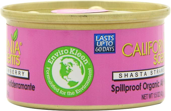 Spillproof Organic Air Freshener, Shasta Strawberry, 1.5 Ounce Canister (Pack of 4)