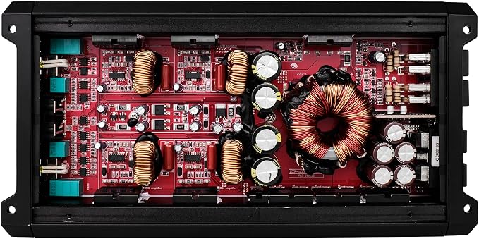 SXE-4000.4D/BK Car Amplifier Stereo Full-Range Class D 4-Channel 275x4 RMS @4 OHM 4000 Watts - Powerful and Compact Amp for Speakers in Car Audio System