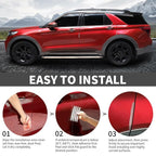 6 Inch 4Pcs 3D Carbon Fiber Texture Car Door Edge Protector Trim Strip Anti-Scratch and Anti-Collision Side Door Protectors Vehicle Exterior Accessories Sticker Semi-Transparent