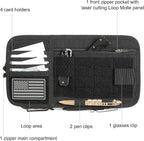 Heavy Duty Molle Car Sun Visor Organizer with Card Storage,Glasses Clip | Semi-Rigid Molle Panel for Cars SUVs Pickups Trucks Tactical Visor Organizer Storage Pouch Car Sun Storage Pocket