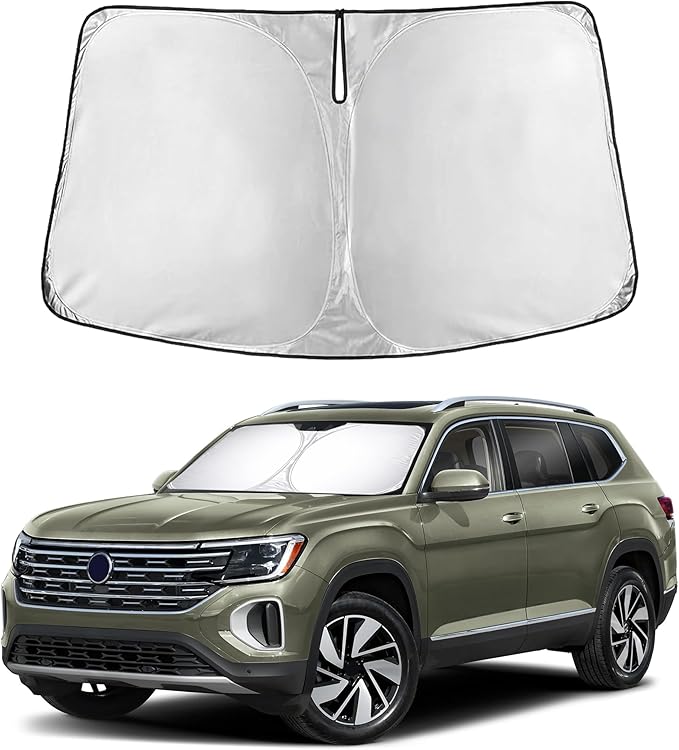 Windshield Sunshade Compatible for Volkswagen VW Atlas 2018-2023 2024 2025 2026, Sun Visor for Front Windshield & Window Sun Shade Cover, UV Heat Blocker & Protector, Car Accessories