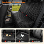 Dog Car Seat Cover for Back Seat - Waterproof Non-Slip Car Seat Protector for Dogs Pet, Scratchproof Back Bench Seat Covers for Compact Cars Small SUVs, Black