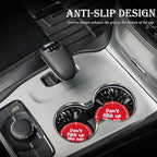 2PCS Bling Crystal Rhinestone Cup Holder Coaster – 2.75 Inch Anti-Slip Auto Insert Cup Coaster – Sparkling Interior Decor Accessories for Cars & Vehicles (Red & White)