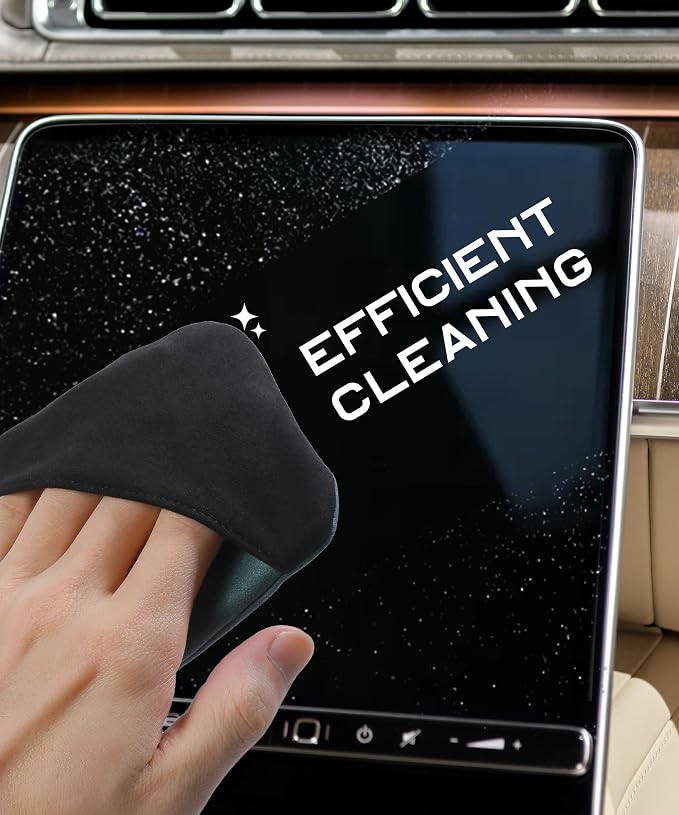 SCUARI Car Screen Cleaner,Touch Screen Cleaner for Car,Car Accessories Car Screen Wipes,Foldable Car Screen Cleaner Cloth,Square Microfiber Screen Cleaning Pad,Fits Car Dashboard LCD Display (Green)