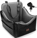 Dog Car Seats for Small Medium Dogs, Wipe Clean Waterproof Detachable PU Leather Cover, Thickened 2 inch Memory Foam Pet Car Seat with Safety Belt and Storage Pockets(No Cushion)