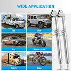 Dual Head Tire Pressure Gauge Heavy Duty Truck Air Chuck Range 10-150PSI 1-10Bar Tire Pressure Checker Straight-On Tire Air Gauge Extended Tube for Semi Truck, RV, Car, Motorcycle
