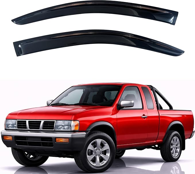 KPY Rain Guards Fit for 1987-1997 Nissan Pickup, Out-Channel Window Visors Vent Wind Deflectors 2PC, Truck Accessories for 1987-1990 Nissan Pathfinder