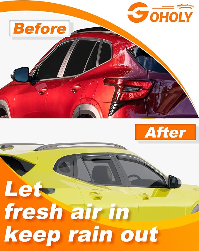 in-Channel Window Rain Guard for Chevy Trax 2024 2025 2026 Rain Guards Side Window Visors Low Profile Vent Visor Extra Durable Window Deflectors Vent Shades