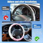 Pink Steering Wheel Cover, Auto Cute Girly Car Interior Accessories Coquette Aesthetic Decoration Stuff