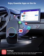 Wireless Carplay Adapter - Magic AI Box CarPlay Android Auto Wireless, Dual Wi-Fi & BT USB Playback, AI-Powered, OTA, Video Box for YouTube, Netflix, CB4CT-BK