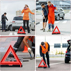 12 Pcs Warning Triangle Dot Approved Foldable Emergency Safety Triangles Reflective Road Safety Triangle with Carrying Case Heavy Base Roadside Warning Sign for Car Truck