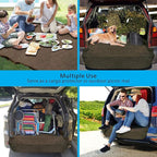 SUV Cargo Liner for Dogs, Water Resistant Pet Cargo Cover Dog Seat Cover Mat for SUVs Sedans Vans with Bumper Flap Protector, Non-Slip, Large Size Universal Fit, Brown