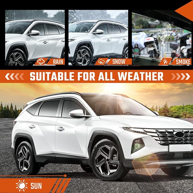 in-Channel Rain Guards Fit for Hyundai Tucson 2022 2023 2024 2025 2026, Durable Side Windows Rain Guard Wind Deflectors 2022-2026 Tucson Rain Guard Black 4 PCS
