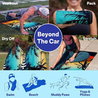 2 Pack Car Seat Towel Covers, Sweat-Proof Microfiber Seat Protectors for Gym, Running, Beach & Workout, Breathable Quick-Dry, Machine Washable, Tropical Palm Sky Print, Universal Fit