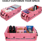 Car Trunk Organizer and Storage with Lid & Removable Cooler Bag, Car Accessories 6 Removable Dividers for Custom Space, Collapsible Trunk Organizers Interior for SUV & Sedan, Large