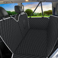 Dog Hammock for Car Back Seat Scratch Proof Nonslip Pet Car Seat Cover,Side Flaps with Zipper, Heavy Duty Car Seat Cover for Dogs with Storage Bag (Black-Zipper)