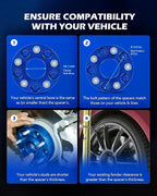 Hub Centric 5x114.3 Wheel Spacers, 1" Blue Wheel Spacers with M12x1.5 Studs Compatible with Honda Accord Honda Civic Honda CRV Acura RSX Acura TL, 64.1mm Bore Wheel Spacer Kit, 4pcs