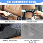 Dog Car Seat Cover XL, Heavy Duty Dog Seat Cover for Back Seat, 100% Waterproof Nonslip Hammock for Car with Side Flap, Scratch Proof Pet Back Seat Covers