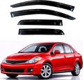 KPY Rain Guards Fit for 2007-2011 Nissan Versa Sedan, Out-Channel Window Visors Vent Wind Deflectors 4PC, Car Accessories for 2007-2012 Nissan Versa Hatchback