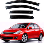 KPY Rain Guards Fit for 2007-2011 Nissan Versa Sedan, Out-Channel Window Visors Vent Wind Deflectors 4PC, Car Accessories for 2007-2012 Nissan Versa Hatchback