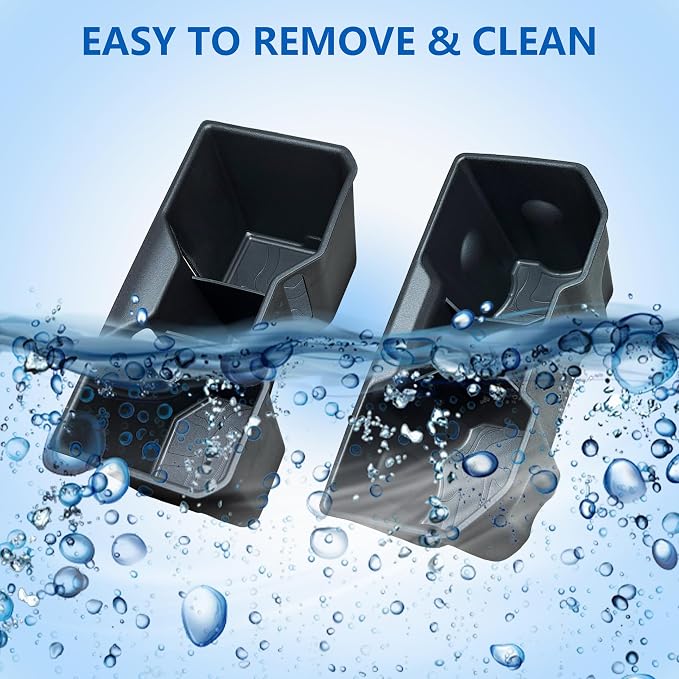 Center Console Cup Holder Inserts for 2026 2025 2024 Toyota Tacoma Accessories Middle Console & Rear Armrest Cup Holder TPE Non Slip Drink Holder Protector Organizer Black, 2PCS Set