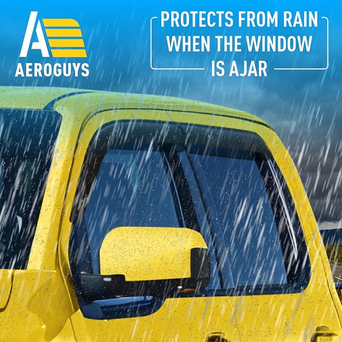 Extra Durable Window Deflectors Tape-On Window Visors Rain Guards Fit for Nissan Frontier 2022-2026 Crew Cab, Sun Visors, Wind Vent for Shades, Exterior Car Accessories - 4pcs. AG0663