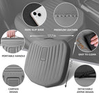 Premium Leather Car Seat Cushion, Comfort Memory Foam Driver Seat Cushion for Long Driving, Waterproof Non-Slip Seat Cushions for Cars, Truck, SUV, Office Chairs, Stadium, Gray ﻿